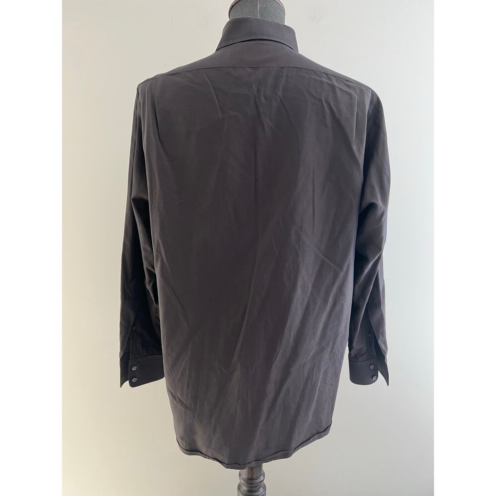 Loro Piana Fabric Bespoke Button Down Dress Shirt Brown Iridescent Color SG - Picture 5 of 9
